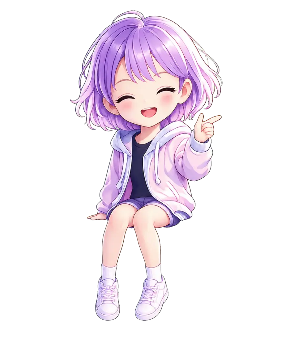 Mira seated smiling with closed eyes